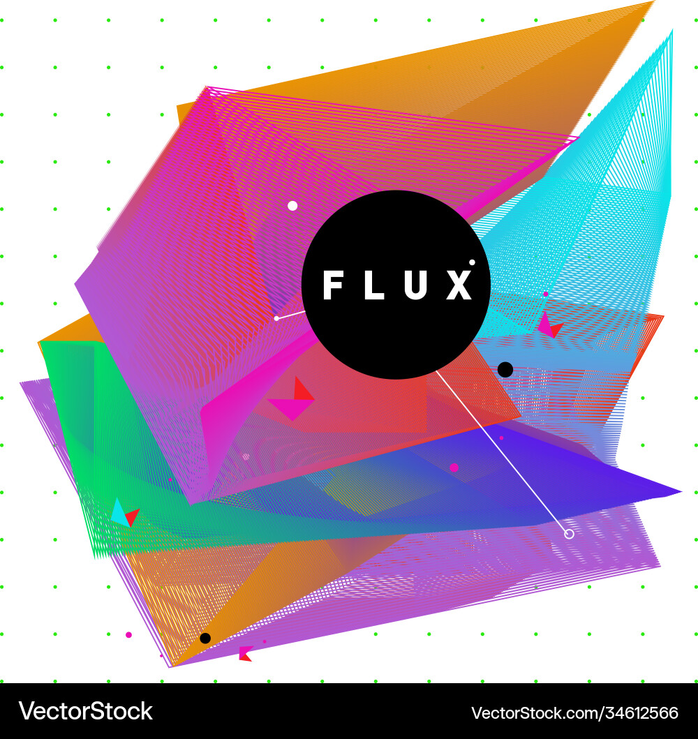 3d colorful wave background dynamic flux effect Vector Image