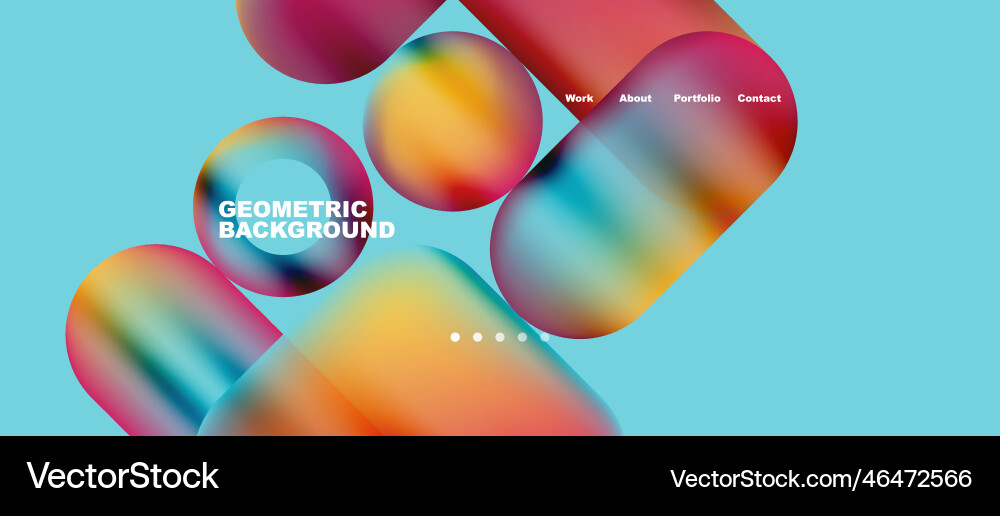Abstract circles and round shapes landing page Abstract circles and round shapes landing page vector image