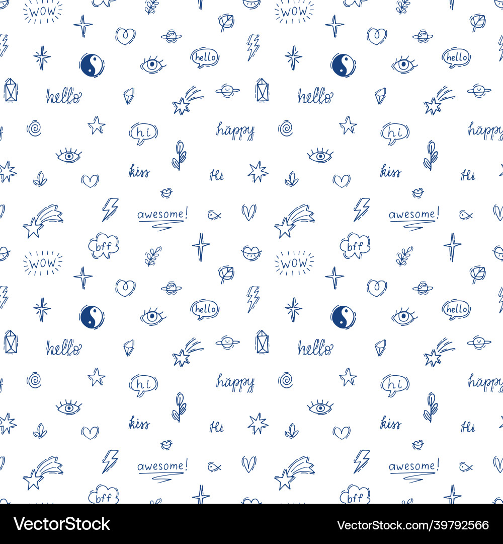 Abstract seamless pattern with doodle boho Abstract seamless pattern with doodle boho Vector Image