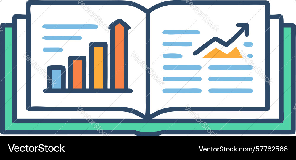 Analytics book data learning trend analysis vector image