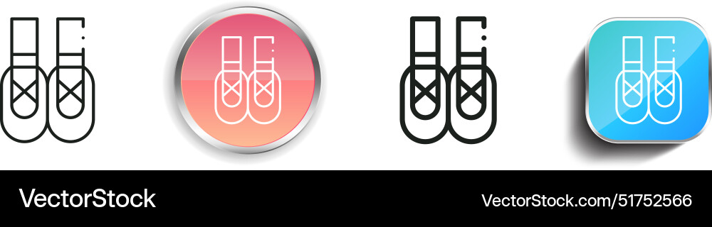 Ballerina icon thin linear regular and button Vector Image