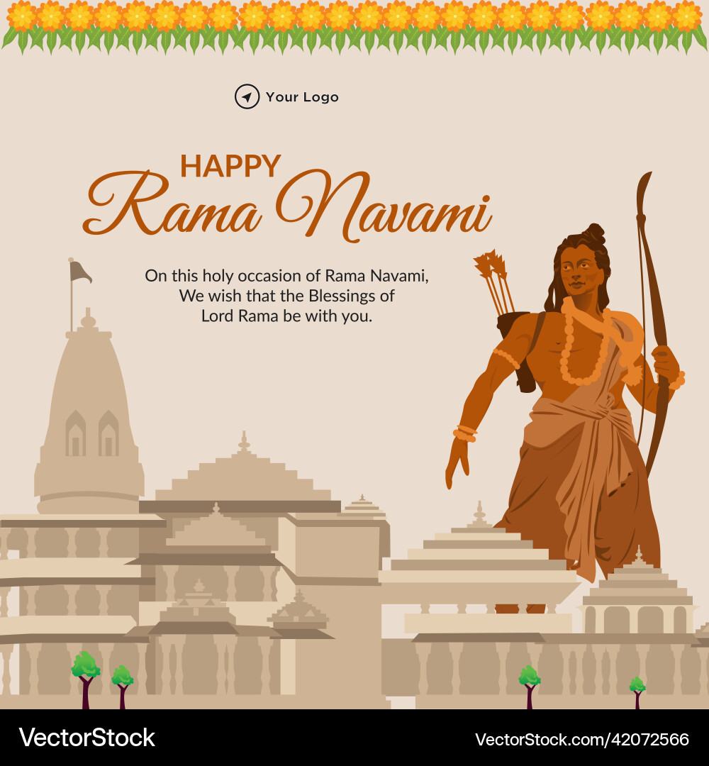 Banner design of happy ram navami Banner design of happy ram navami vector image
