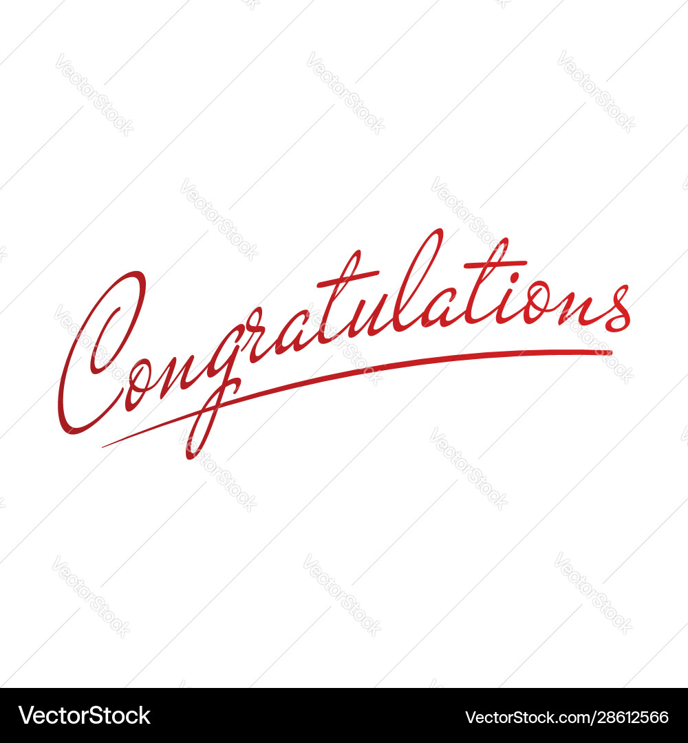 Congratulation lettering for congratulations card Congratulation lettering for congratulations card vector image