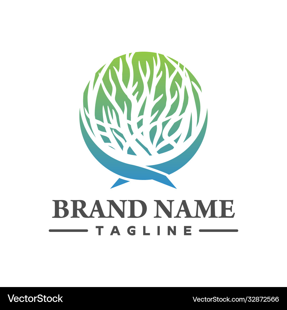 Coral farmer logo creative concept Coral farmer logo creative concept vector image
