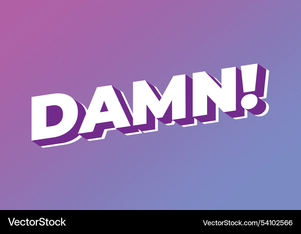 Damn text effect with modern color and 3d look Vector Image