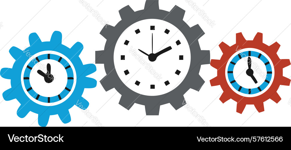 Engineering gears symbolizing teamwork process Vector Image