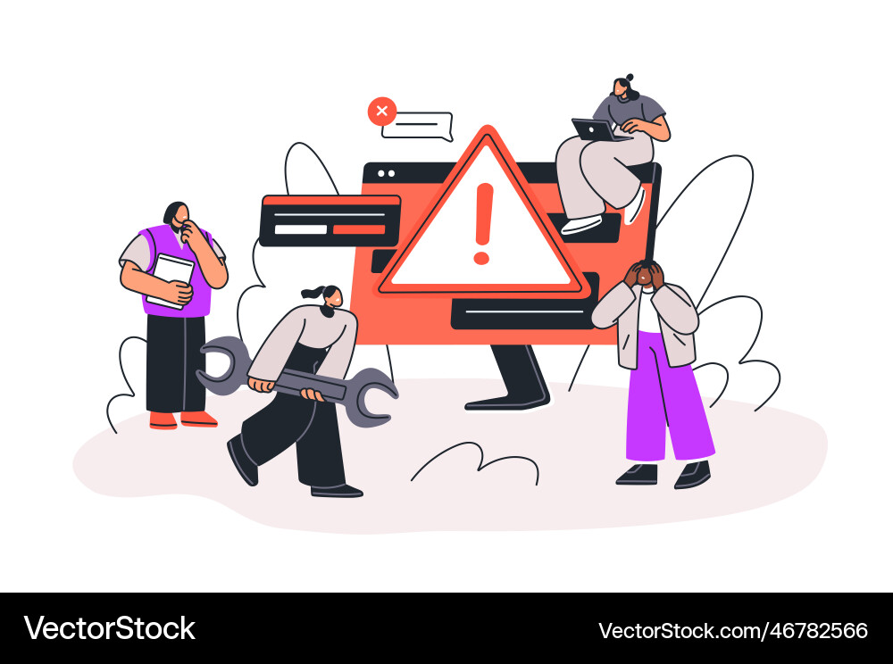 Error alert internet failure system problem Error alert internet failure system problem vector image