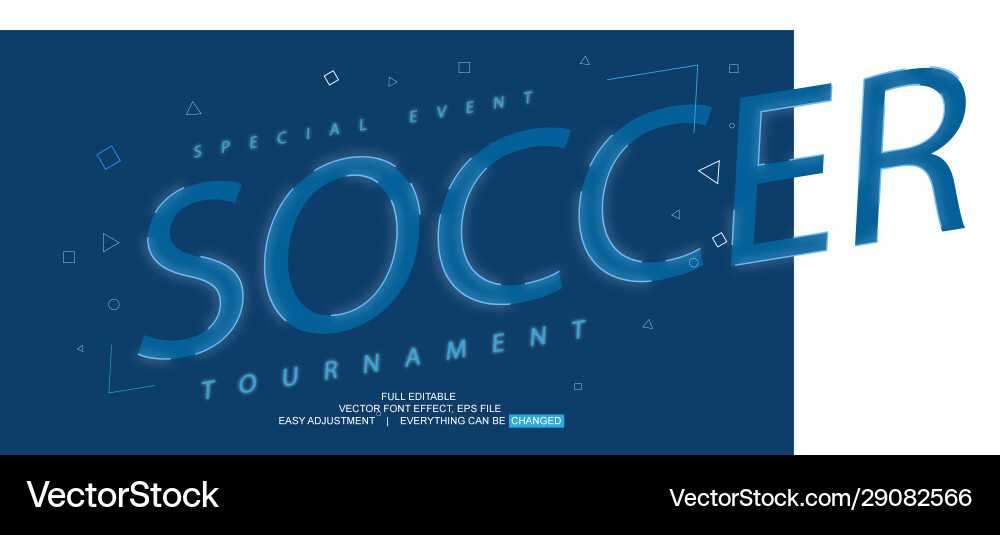 Flat text effect design editable broken lines Vector Image