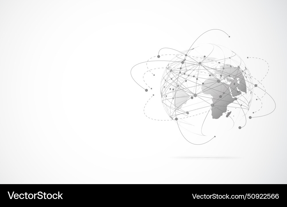 Global network connection world map point Global network connection world map point Vector Image