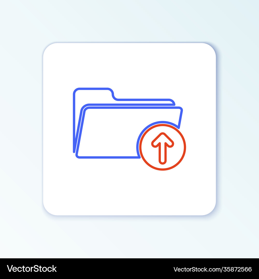 Line upload file icon isolated on white background Line upload file icon isolated on white background vector image