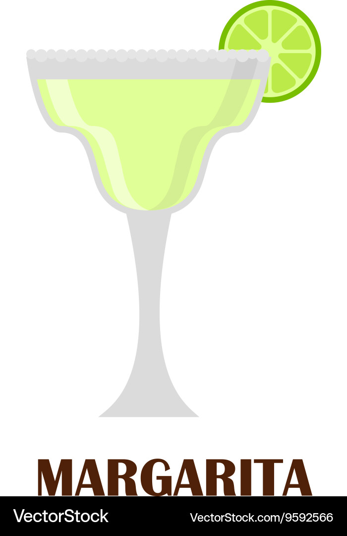 Margarita Cocktail with Lime Vector Image