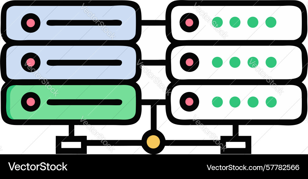 Modern server network rack computing vector image