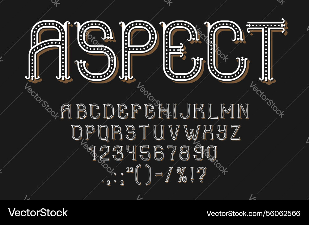 Retro dotierte Schrift Alphabet Zirkus Karneval Typ Retro dotierte Schrift Alphabet Zirkus Karneval Typ vektorbild