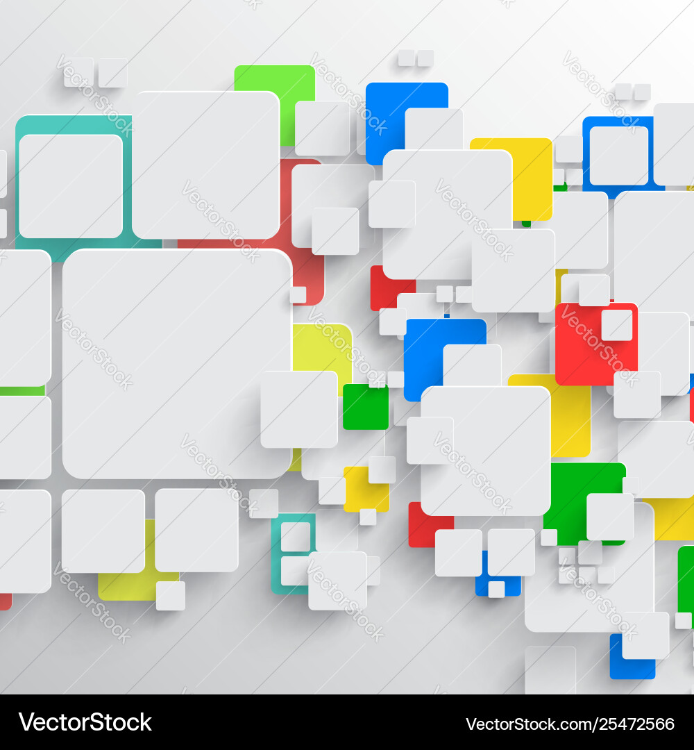 Rounded shape with shadow and colorful circle Vector Image