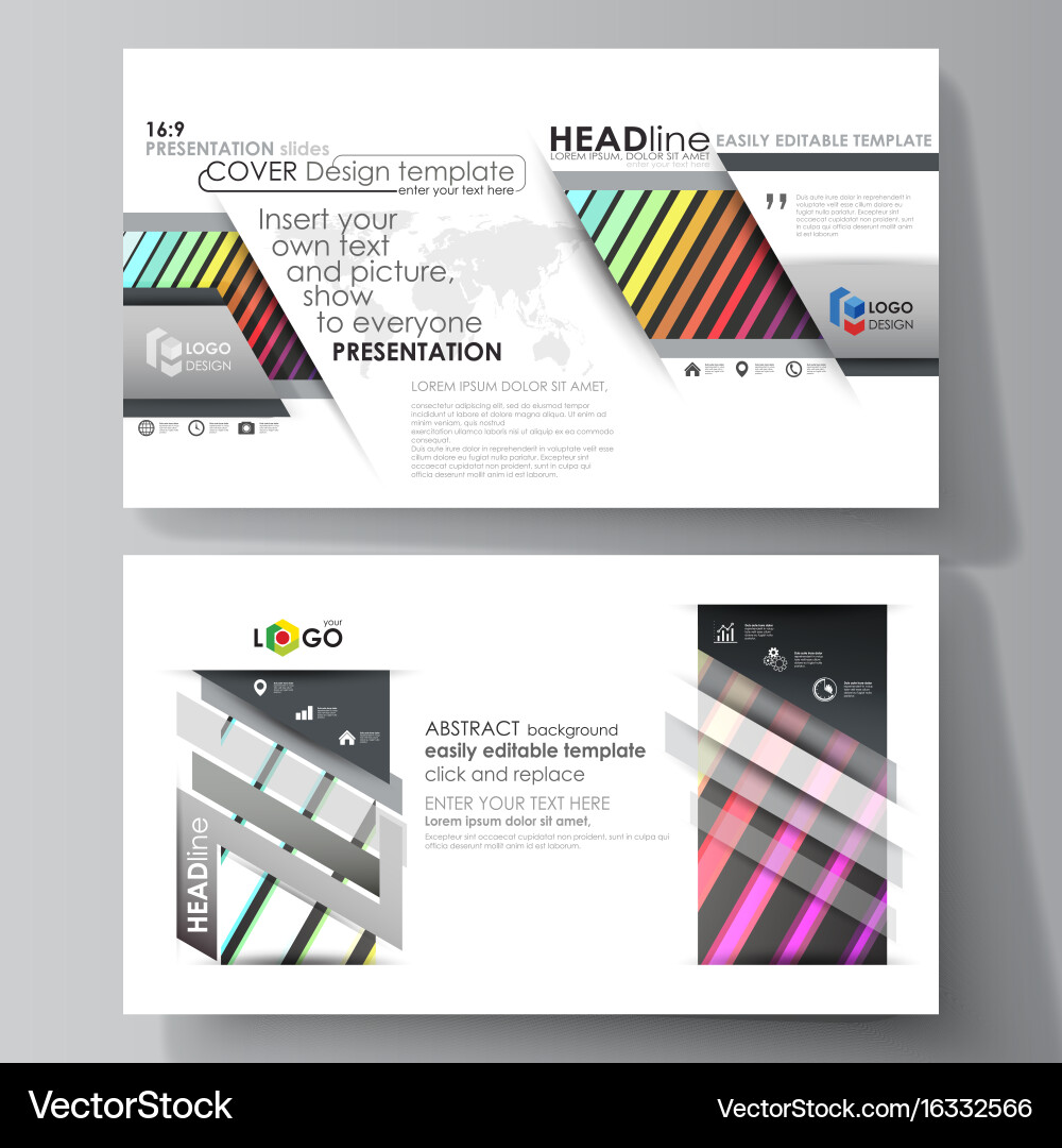 Set of business templates for presentation slides vector image