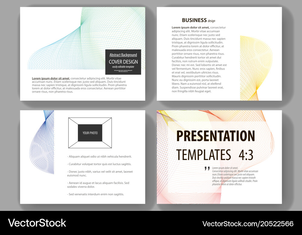 Set of business templates for presentation slides Vector Image