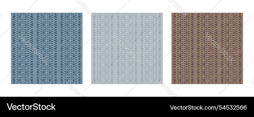 Set of seamless patterns in retro style dark Set of seamless patterns in retro style dark vector image