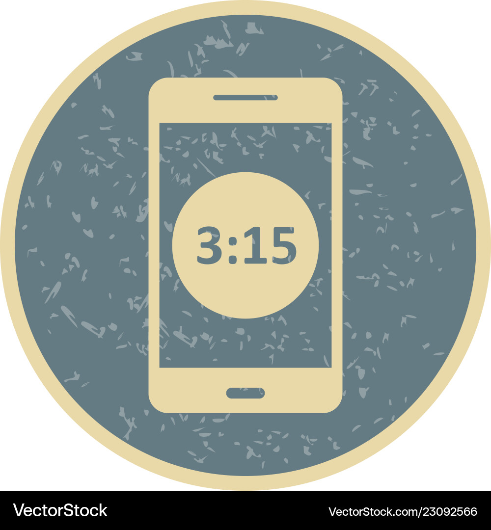 Time display mobile application icon vector image