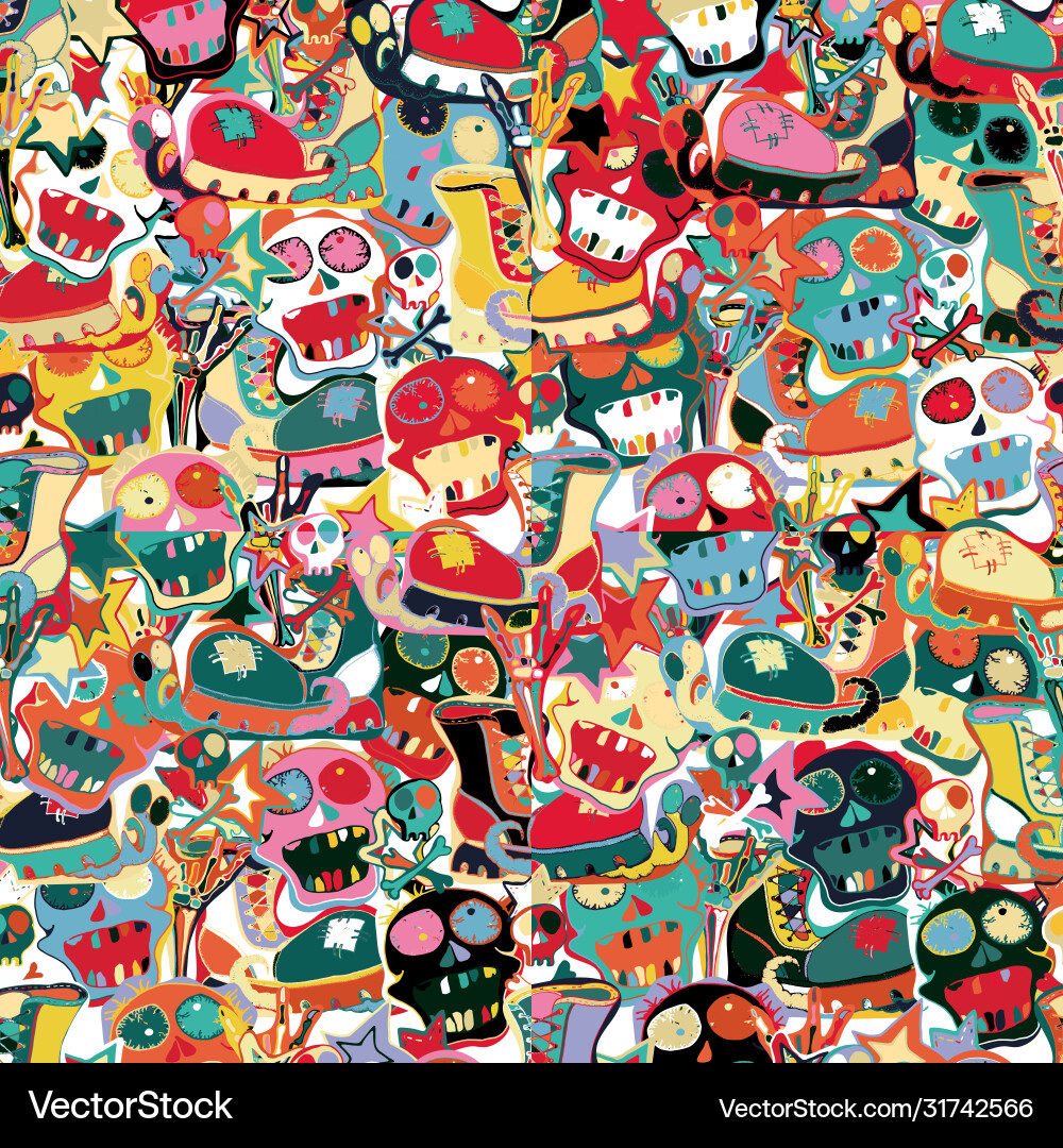 Zombie Prom Pattern Background Zombie Party Pattern – Royalty-Free Vector | VectorStock