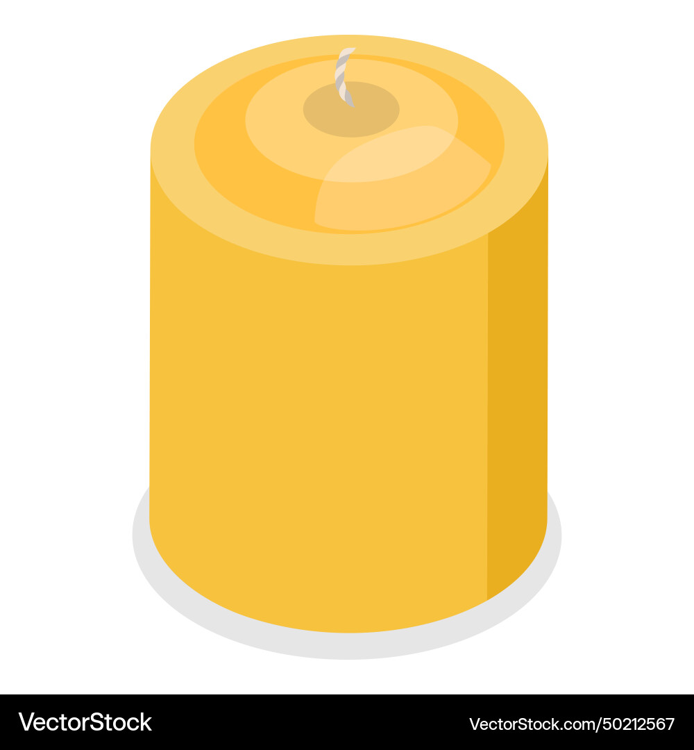 3d isometric flat set of wax candles item vector image