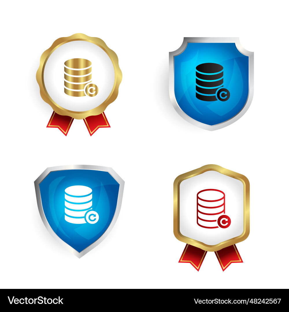 Abstract database reload badge and label Abstract database reload badge and label vector image