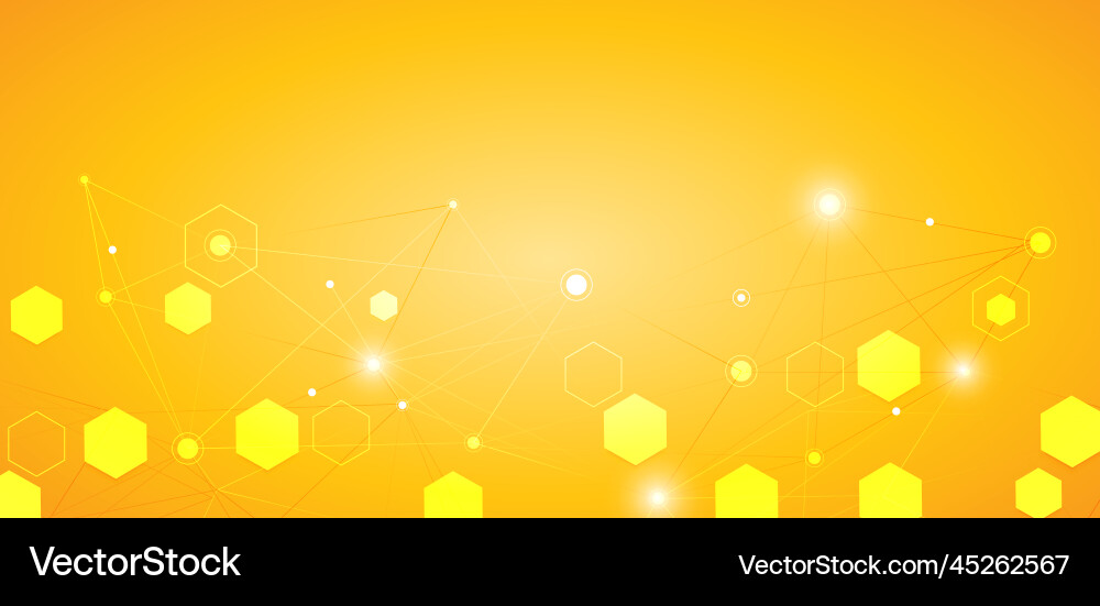 Abstract hexagon lines pattern on yellow Abstract hexagon lines pattern on yellow vector image
