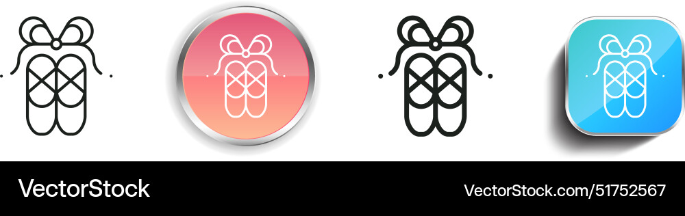 Ballet icon thin linear regular and button style Vector Image