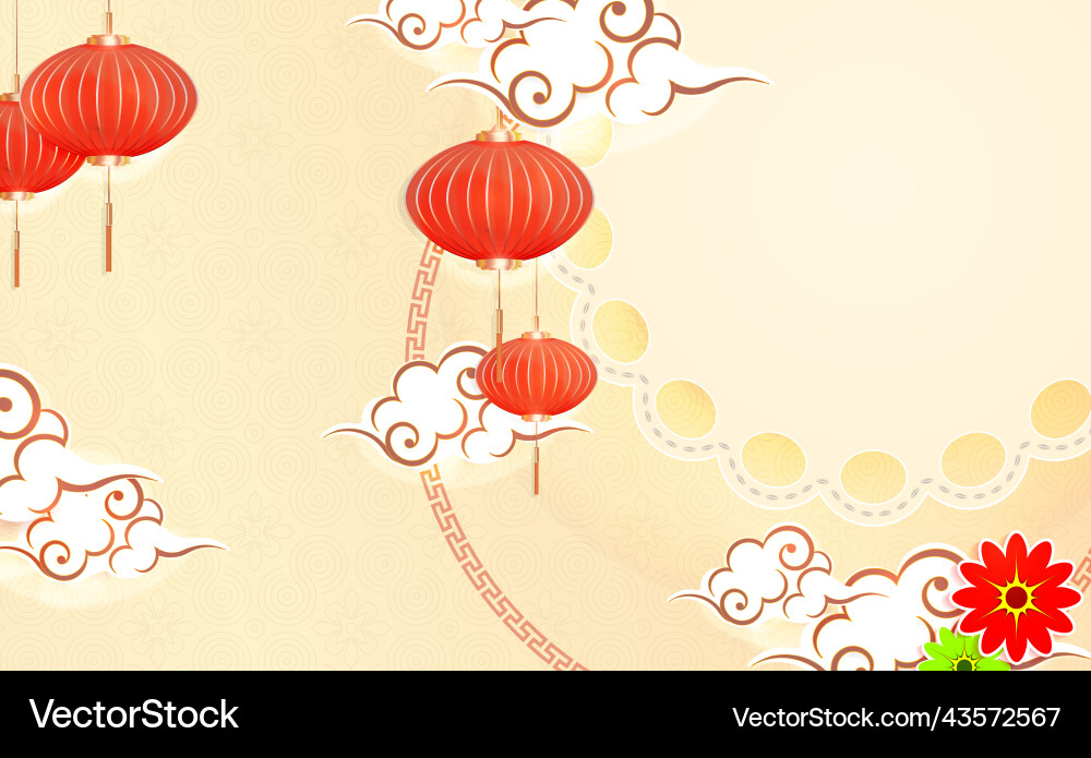 Beige background with a round frame hanging Beige background with a round frame hanging vector image