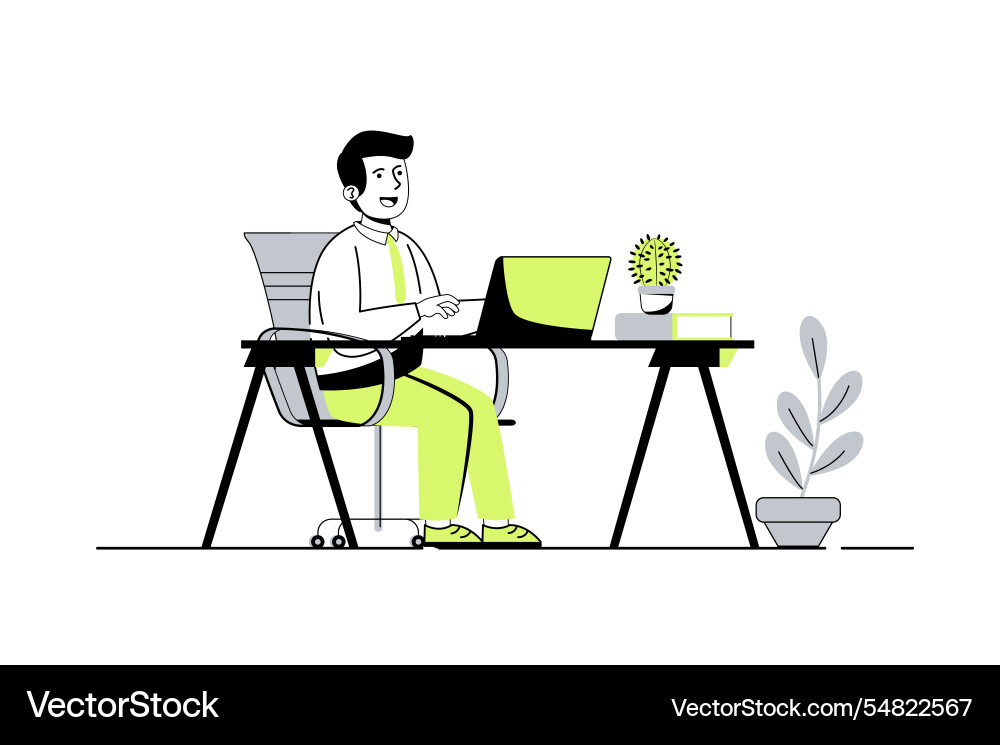 Children learn on computers web concept with flat Children learn on computers web concept with flat vector image