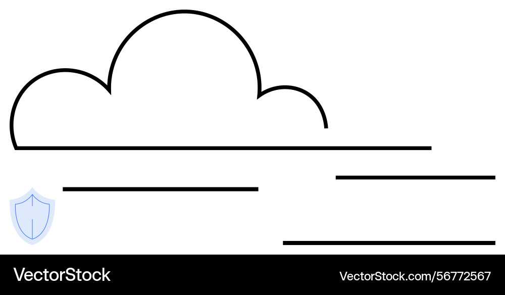 Cloud computing concept with security shield Cloud computing concept with security shield vector image