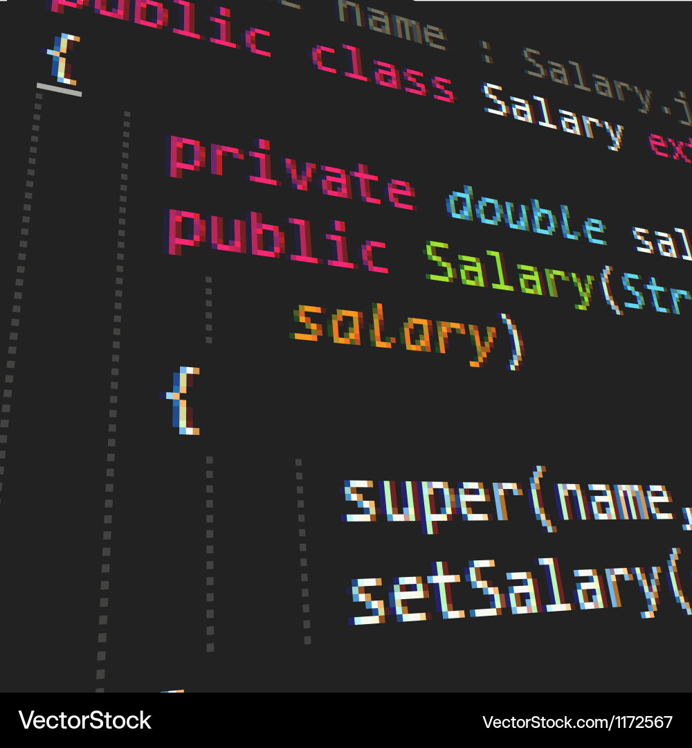 Code Snippet auf dunklem Hintergrund Vektorbild