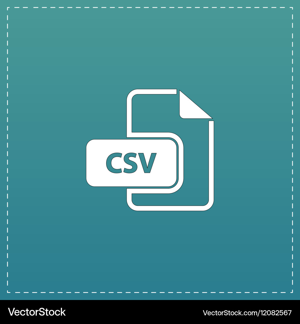 Csv extension text file type icon Vector Image