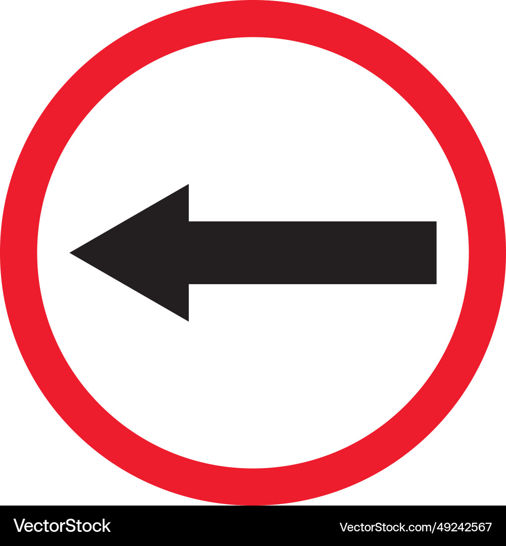 Go to the left traffic sign side only Go to the left traffic sign side only vector image