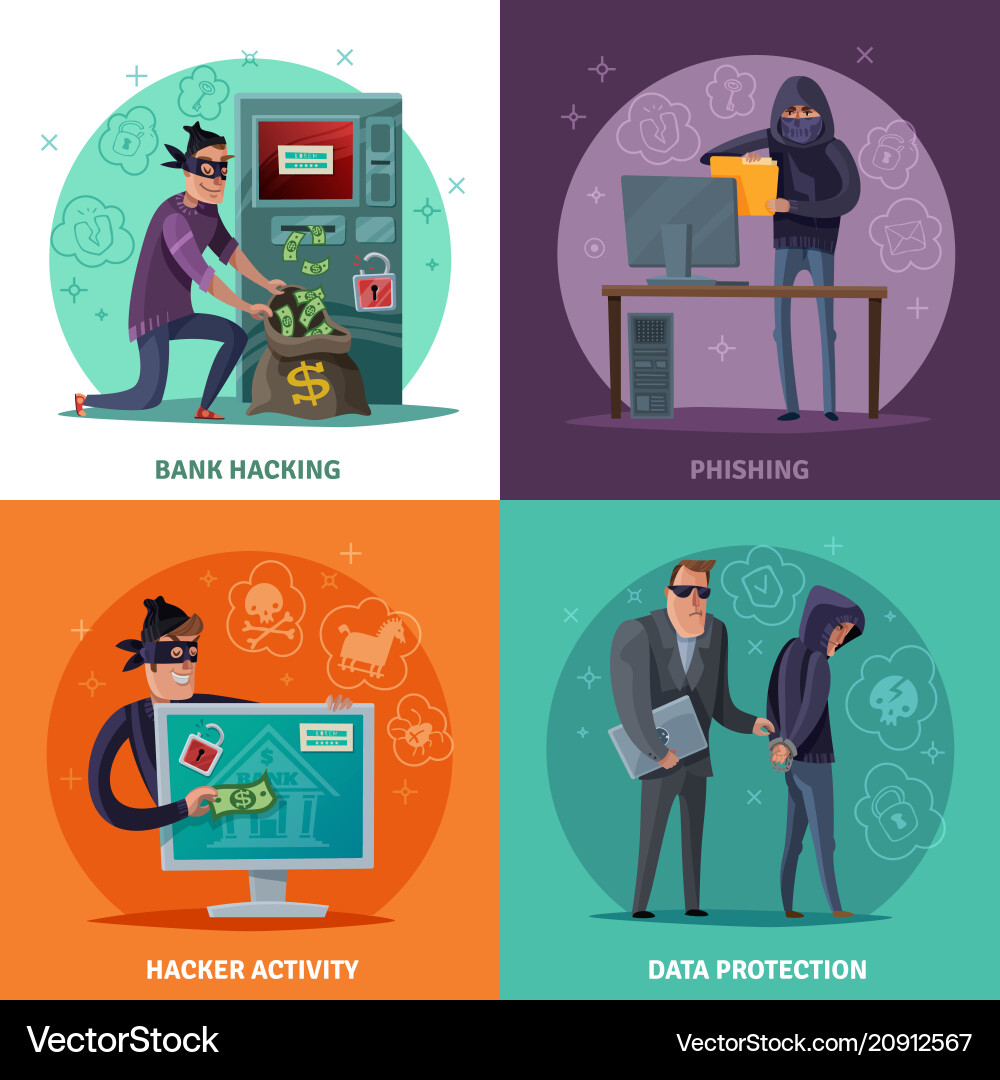 Hacker Activity & Cybercrime vector image
