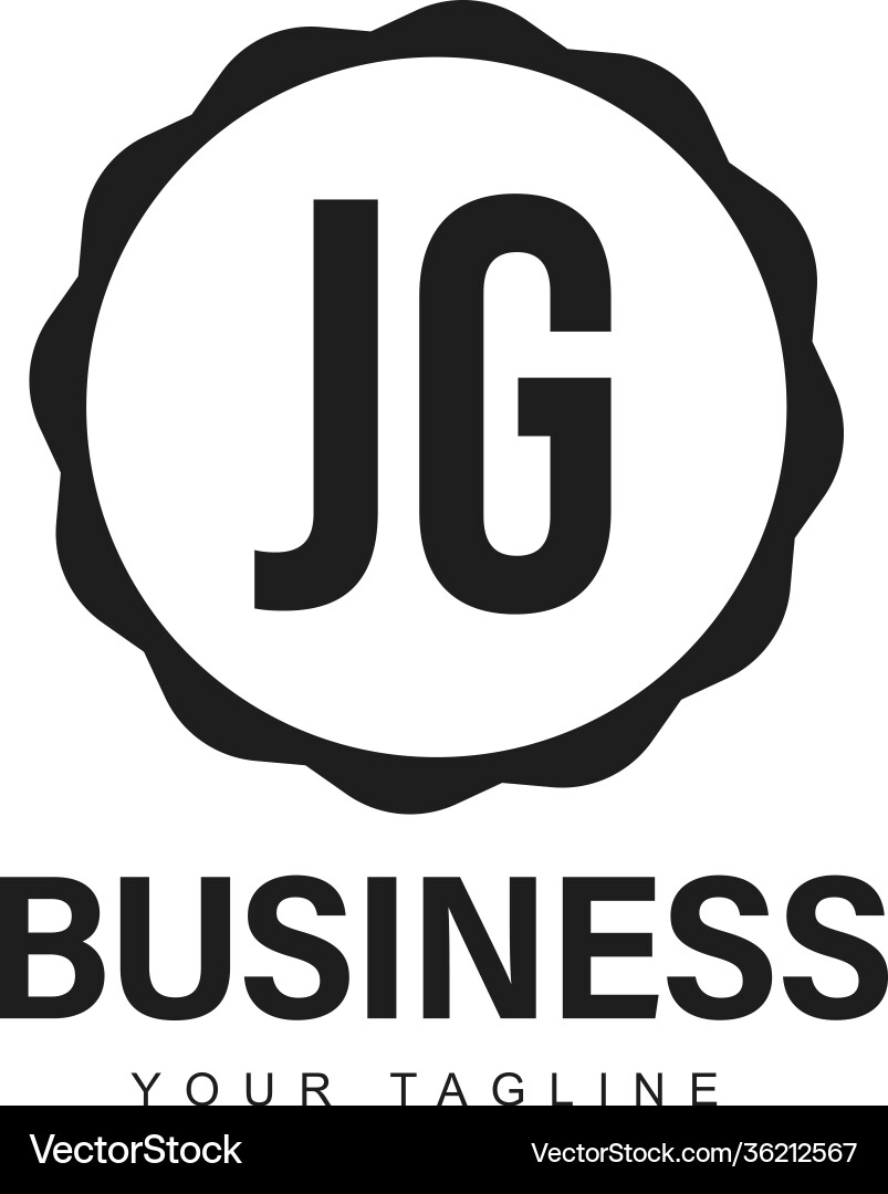 Jg initial a logo design with abstract style Vector Image