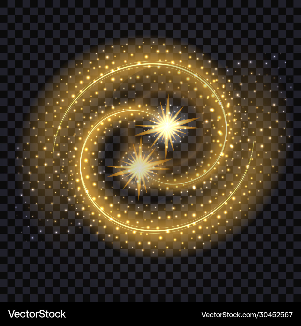 Light glowing effect golden waves with shiny Vector Image