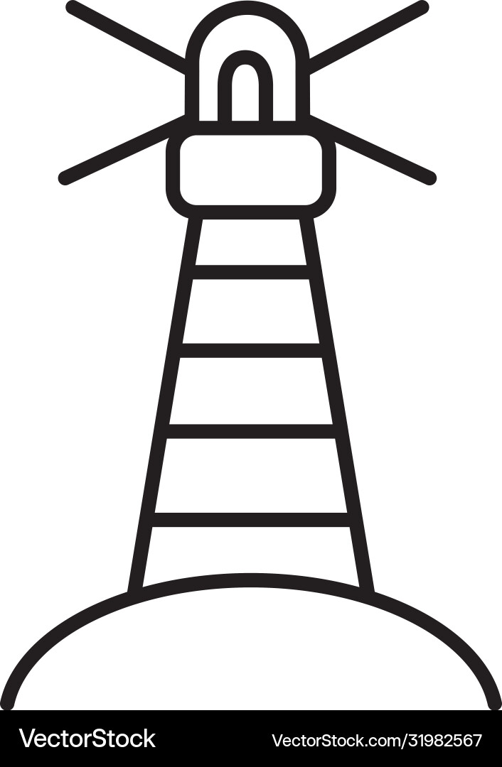 Lighthouse line style icon design Vector Image