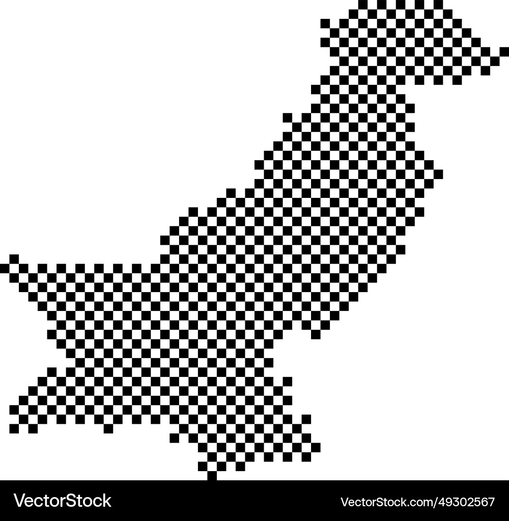 Pakistan Karte Land aus kariertem Schwarz Pakistan Karte Land aus kariertem Schwarz vektorbild