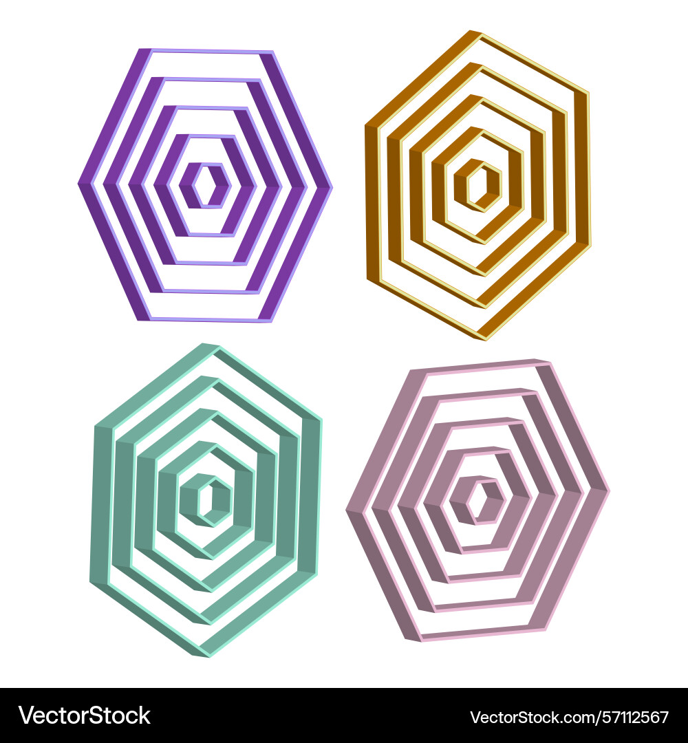Polygon icon design hexagon shape symbol colorful Polygon icon design hexagon shape symbol colorful vector image
