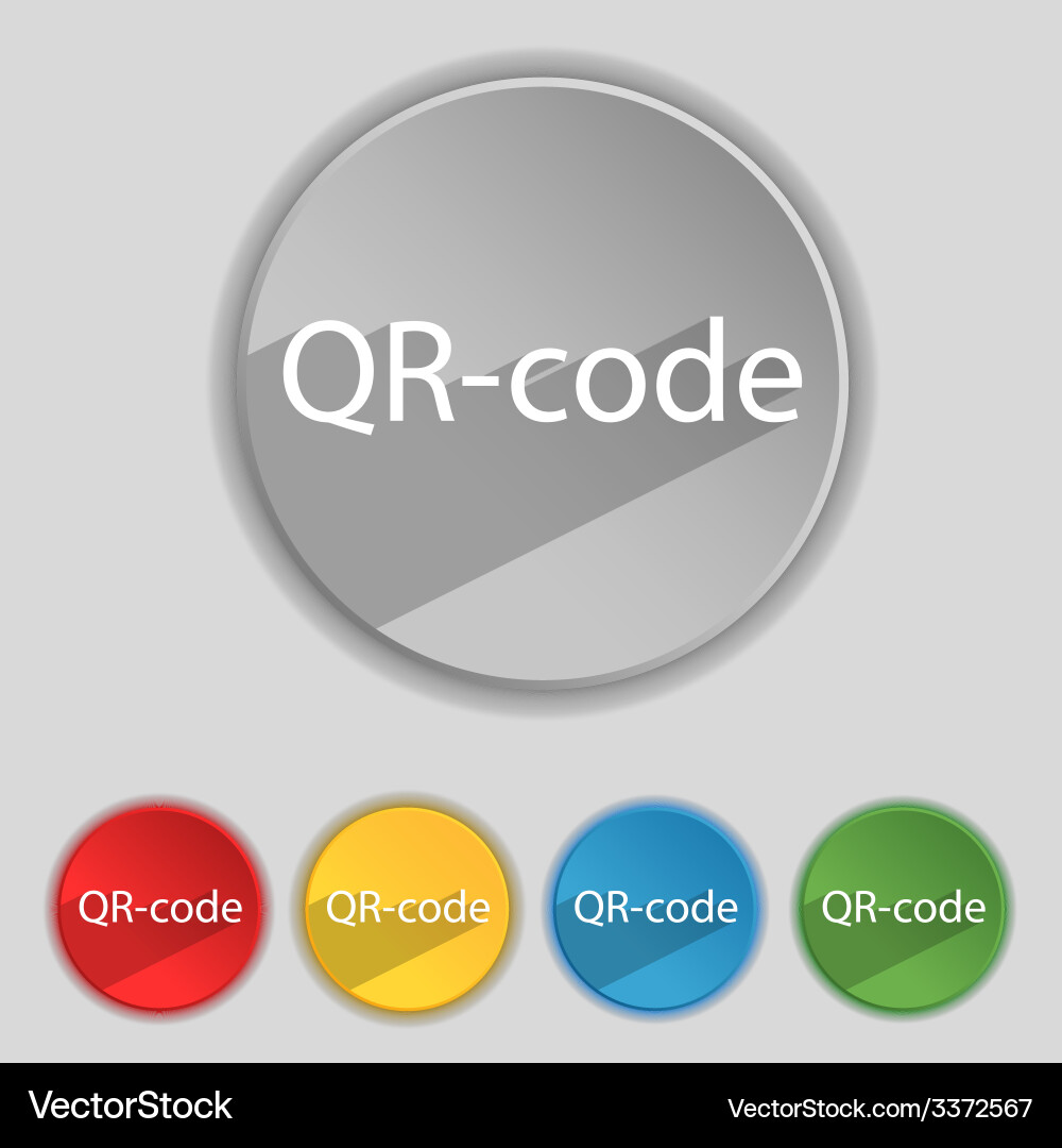 Qr-code sign icon scan code symbol set of colored Vector Image
