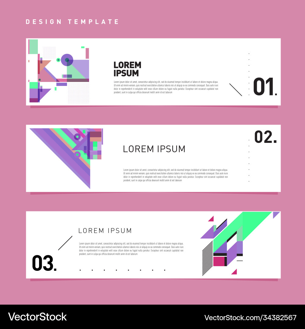 Set abstract banner web design template retro Set abstract banner web design template retro Vector Image