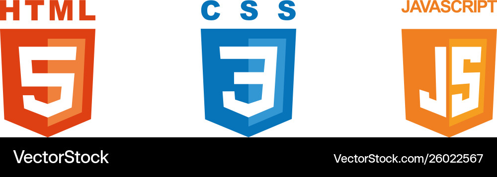 Set drei Icons - html css javascript Set drei Icons - html css javascript vektorbild
