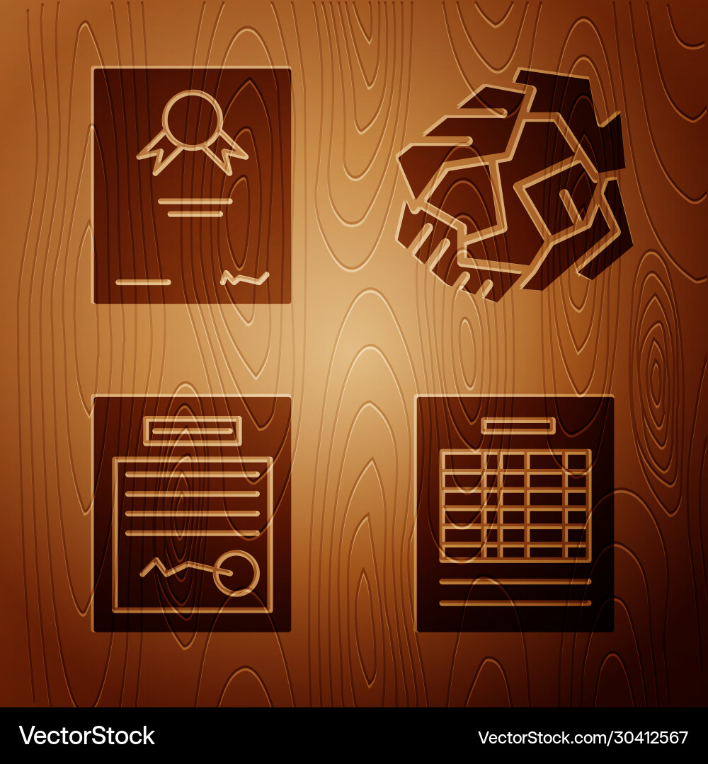Set report file document certificate template Vector Image