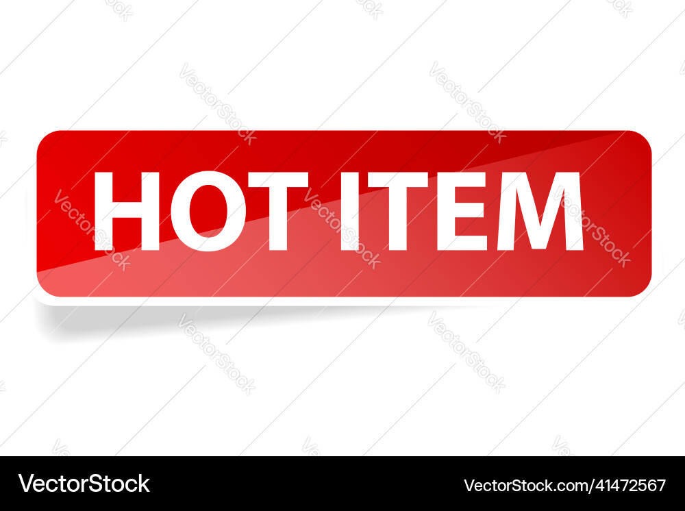Simple red label hot item with soft shadow Simple red label hot item with soft shadow Vector Image