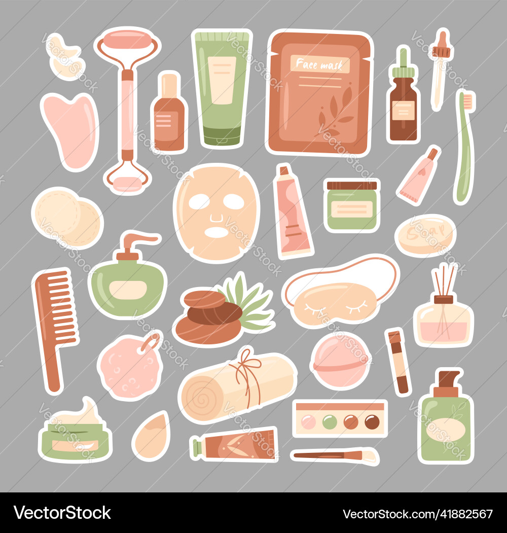Skin care sticker Skin care sticker vector image