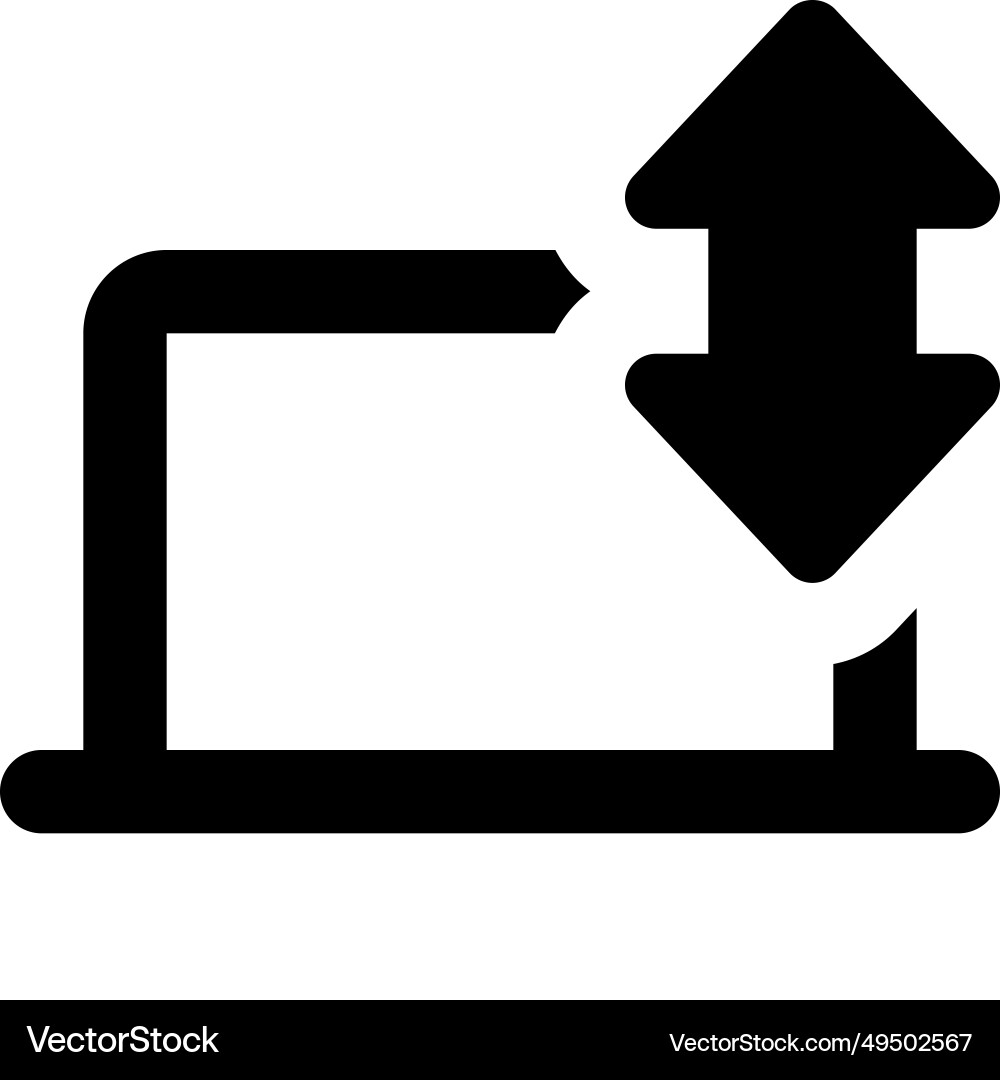 Use a laptop to transfer data between devices vector image
