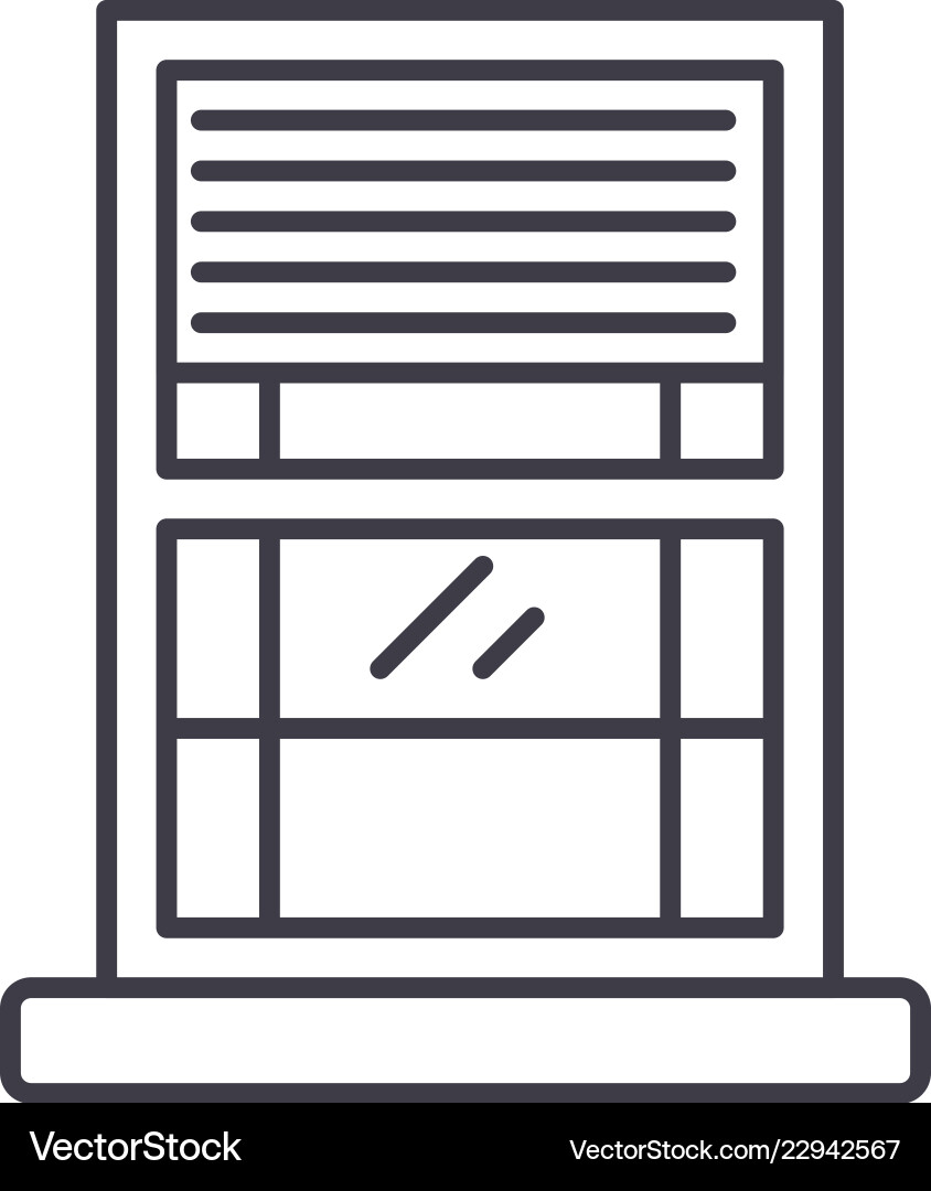 Window line icon concept linear Window line icon concept linear Vector Image