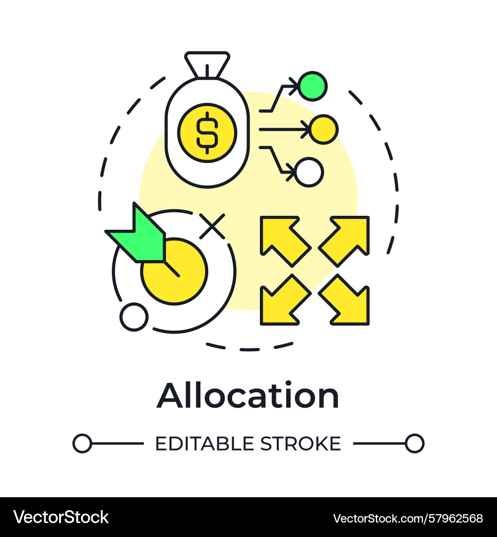 Allocation Concept Icon - Multi Color Vector Image