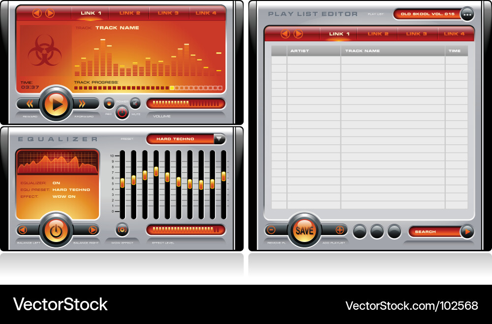 Audio Player Controls vector image