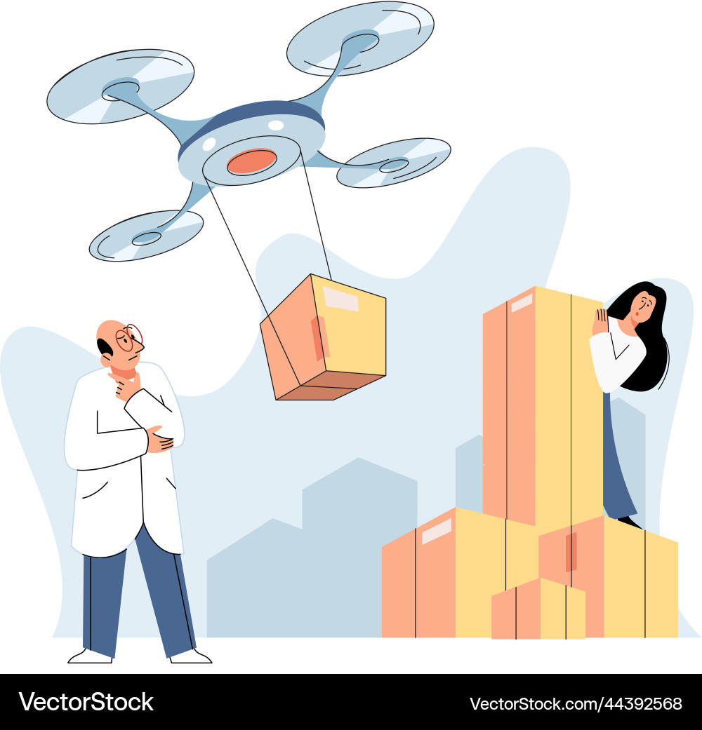 Automation and development of delivery process Automation and development of delivery process vector image